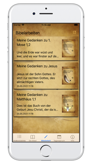 Bibel mit Bibelarbeit Screenshot